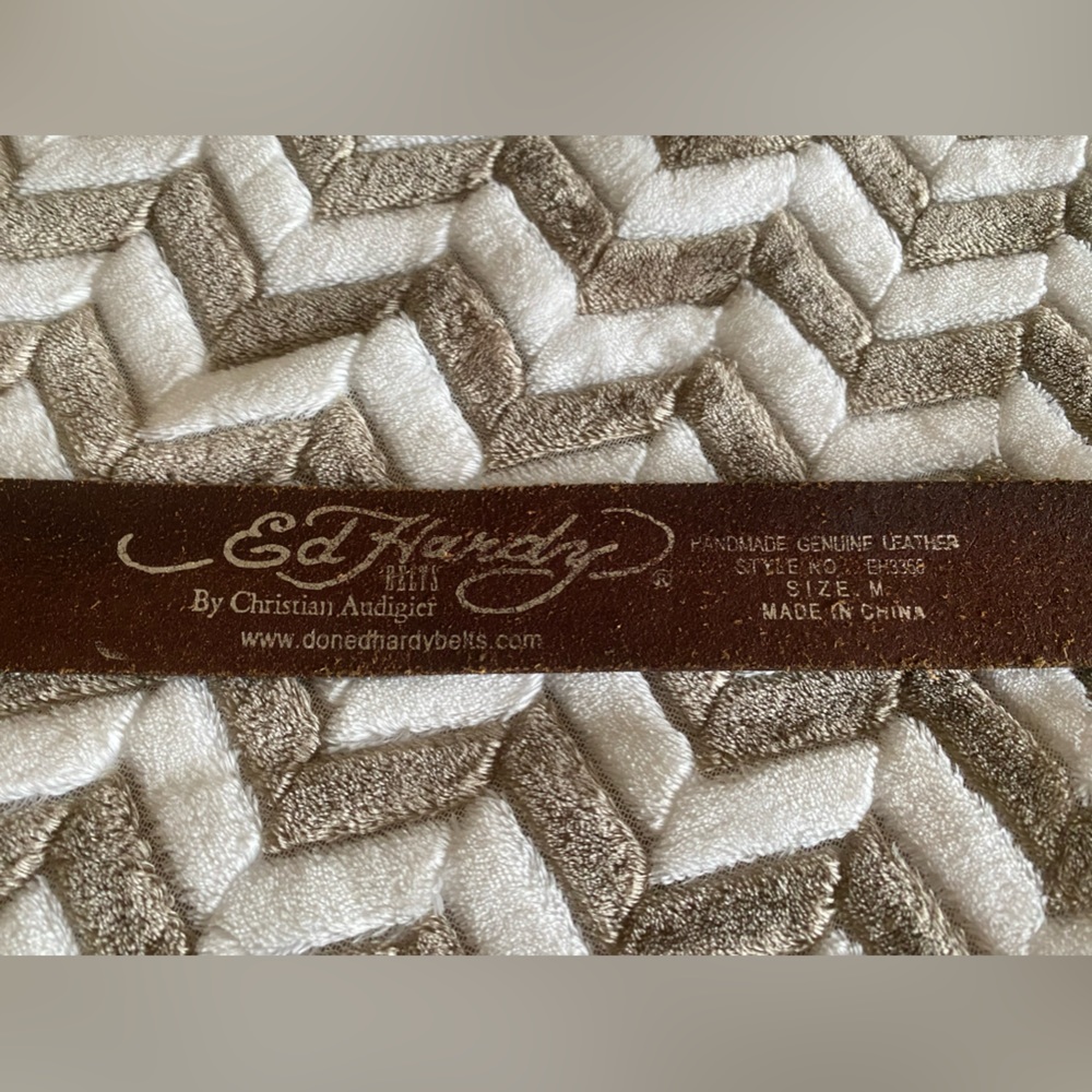 Ed Hardy brown leather belt - Picture 7 of 10